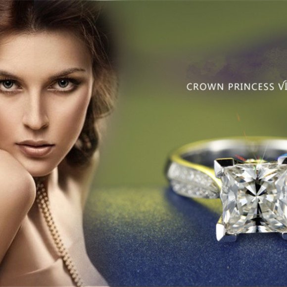 2Ct Princess Cut Half Sizes VVS 925 Silver Engagement Ring - Picture 8 of 15